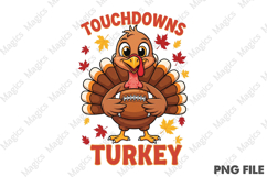 Touchdowns and Turkey, Thanksgiving PNG Product Image 1
