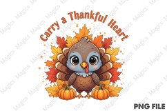 Carry a Thankful Heart, Thanksgiving PNG Product Image 1