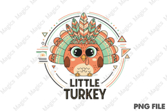 Little Turkey - Retro Thanksgiving PNG Product Image 1