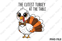 Cute Girl Thanksgiving Png, Toddler Png Product Image 1