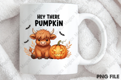 Highland Cow Fall PNG Hey There Pumpkin Product Image 4
