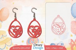 Earrings Valentine Lasercut, Earring Birthday Lasercut Product Image 2