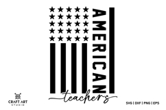 American Teacher SVG, American Flag SVG, Back To School SVG Product Image 1