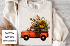 Watercolor Fall Pumpkin Truck Png | Fall Png Product Image 1