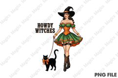 Howdy Witches,Vintage Halloween PNG Product Image 1