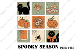 Spooky Season Png, Retro Halloween Png Product Image 1