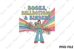 Books Bellbottoms Binders PNG - Teacher Sublimation Design Product Image 1
