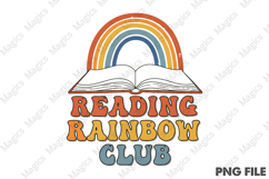 Reading Rainbow Club Png, Back To School Sublimation Product Image 1