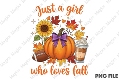Just a Girl Who Loves Fall Png, Pumpkin Product Image 1