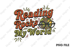 Reading Rocks My World | Back to School Sublimation Design Product Image 1