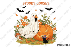 Halloween Goose Spooky Fall Boho Flowers Product Image 1