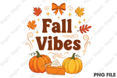 Fall Vibes Png, Preppy Autumn Pumpkin Png Product Image 1