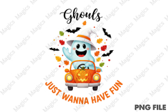 Ghouls Ghost Halloween Pumpkin Fall PNG Product Image 1