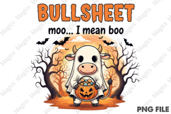 Funny Cow Halloween PNG, Bullsheet Ghost Product Image 1