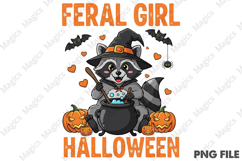 Feral Girl Halloween PNG Design Product Image 1