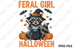 Feral Girl Halloween PNG Design Product Image 1
