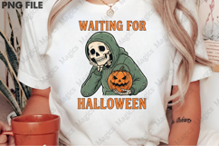 Funny Skeleton Waiting for Halloween PNG Product Image 2