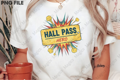 Hall Pass Hero Png, Back To School Sublimation Product Image 2