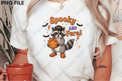 Spooky and Feral Raccoon PNG, Halloween Product Image 2