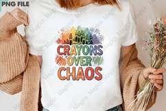Crayons Over Chaos | Back to School Sublimation Design Product Image 3