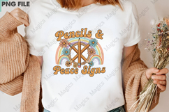 Pencils &amp; Peace Signs PNG - Teacher Sublimation Design Product Image 3
