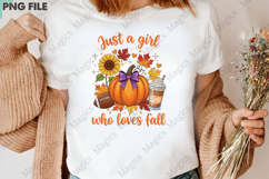 Just a Girl Who Loves Fall Png, Pumpkin Product Image 3