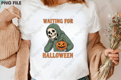Funny Skeleton Waiting for Halloween PNG Product Image 3