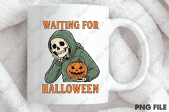 Funny Skeleton Waiting for Halloween PNG Product Image 4