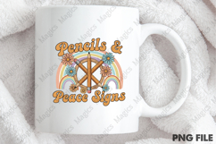 Pencils &amp; Peace Signs PNG - Teacher Sublimation Design Product Image 4