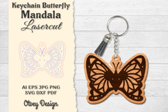 Keychain Butterfly Mandala Lasercut BUNDLES Product Image 2