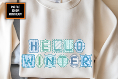Hello Winter Coquette Frame, Winter Clipart, Winter Png Product Image 1