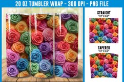 3D Colorful Roses Tumbler Wrap | 3D rose Tumbler Product Image 1