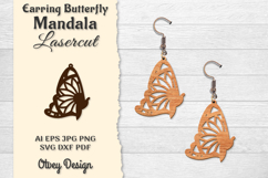 Earring Butterfly Mandala Lasercut BUNDLES Product Image 2