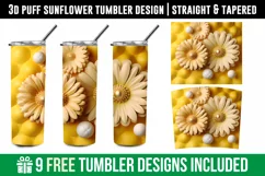 3d Puff Sunflower Tumbler Wrap, 3d Sunflower Tumbler Wrap Product Image 1