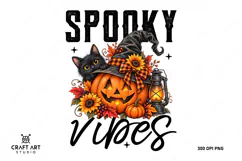 Spooky Vibes PNG, Halloween Sublimation PNG, Funny Halloween Product Image 1