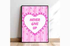 Never Give Up Wall Art | Breast Cancer Wall Art | Printable Product Image 1