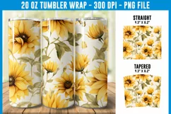 Sunflower Tumbler Wrap, Fall tumbler Wrap, 20 oz tumbler Product Image 1