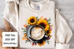 Watercolor Fall Coffee Latte Png | Fall Latte Png Product Image 1
