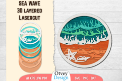 Sea Wave Ocean 3D Layered Lasercut BUNDLES Product Image 2