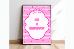 I Am Survivor Wall Art | Breast Cancer Wall Art Product Image 1