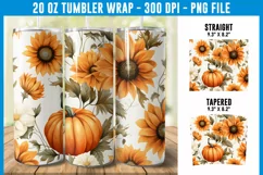 Fall Tumbler Wrap | Autumn Tumbler Wrap | Pumpkin Tumbler Product Image 1