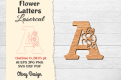 Flower Letters Alphabet Laser Cut File Product Image 1