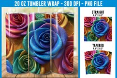 3D Rainbow Rose Tumbler Wrap | 3D Rose Tumbler | 3D Roses Product Image 1