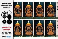 Christmas Candlestick Lasercut BUNDLES Product Image 1