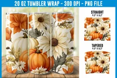 Fall Tumbler Wrap | Autumn Tumbler Wrap | Pumpkin Tumbler Product Image 1