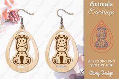 Giraffe Animals Earrings Laser Cut Product Image 1