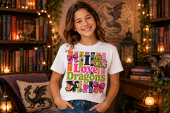 I Love Dragons Fantasy Bookish PNG Graphic Product Image 3