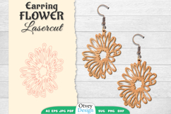 Flowers Earring Laser Cut Product Image 1