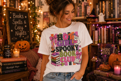 Hot Girl Spooky Book Club Bookish PNG Graphic Product Image 3