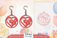 Earrings Valentine Lasercut, Earring Birthday Lasercut Product Image 2